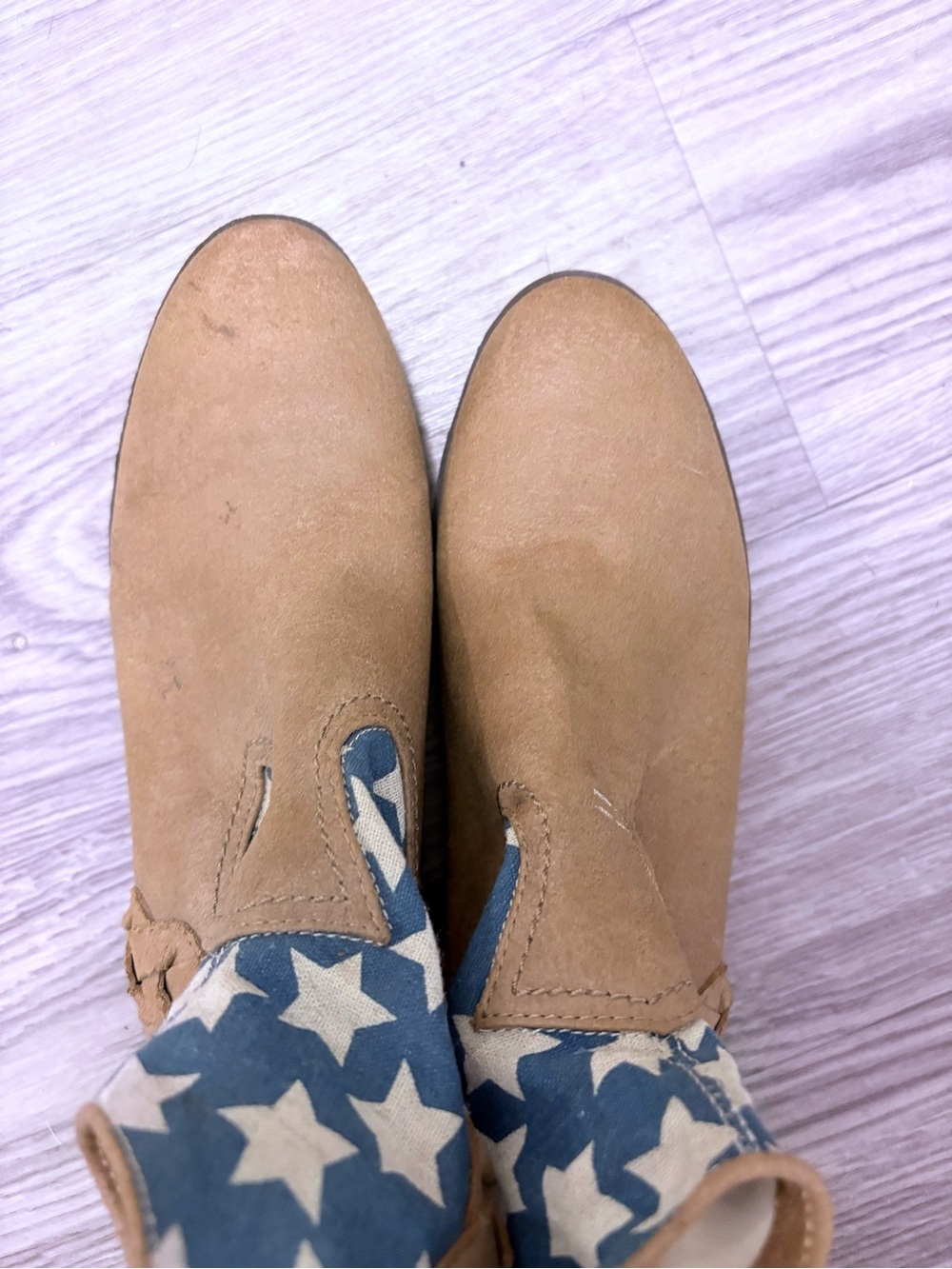 Forever 21 Tan Ankle Booties with American Flag Accent - Picture 2 of 5